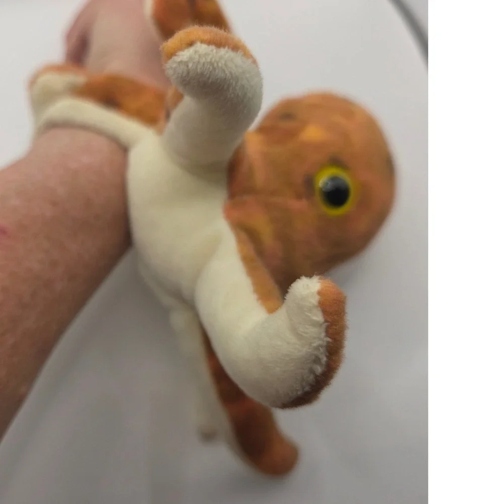 Wild Republic Octopus Wrist Plush Orange Brown Lot of 2 8x3in